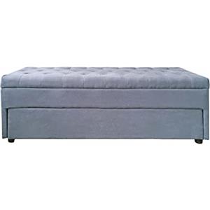 Brigros WeHome - cassapanca contenitore in microfibra con piedini, panca scarpiera con ampio spazio all'interno e disponibile in varie colorazioni (Blu 18, Microfibra)