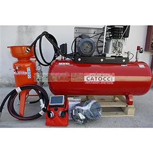 CATOCCI MACCHINE Sabbiatrice 270 L HP 7,5 TriFase Rosso Silenziosa con Cavo Elettrico e Compressore