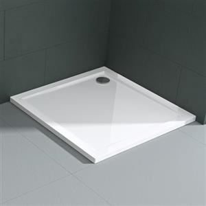 Mai & Mai Piatto Doccia 75x75x4cm, Piatto Doccia Quadrato Faro1W in Acrilico, Bianco