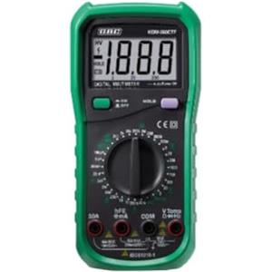 Gbc Multimetro digitale con capacimetro, frequenzimetro e termometro, tester elettricista, tester portatile