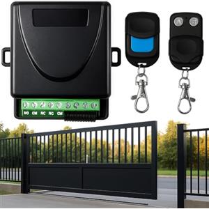 MAKA Kit Ricevente Automazione Cancelli 2 Canali 12-24V con 2 Telecomandi Universali 433 MHz per Cancelli e Serrande