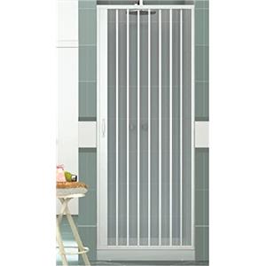 GRANISUD Box doccia in PVC Nicchia Larghezza 70-75 cm, H 185 cm mod. VERA, Bianco, Porta doccia apertura laterale una anta a soffietto, riducibile (Larghezza 75 cm, H 185 cm)