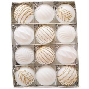 MLordoarf Set di 12 palline floccate, in velluto vintage rosso e oro, decorazione per albero di Natale floccata bordeaux, grandi palline decorative infrangibili da appendere per ghirlande natalizie