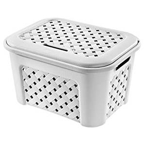Tontarelli TON827 Cesta per Biancheria, Bianco 43 x 33 x 26 cm