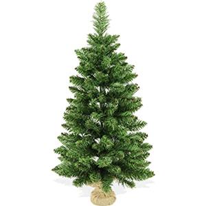 BOP Albero Di Natale Pinetto Argo 90 Cm, Fogliame Folto e Realistico In PVC, Base In Juta | Albero Di Natale Piccolo Da Appoggio Già Pronto | Alberello Artificiale Slim Salvaspazio Da Tavolo