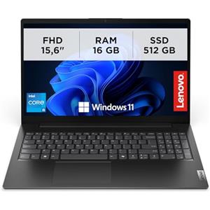 Lenovo V15 G5 IRL, Laptop professionale 15.6 Full HD con processore Intel i5, memoria RAM DDR5 16GB e archiviazione SSD Rapida 512GB, Windows 11 Pro - Nero