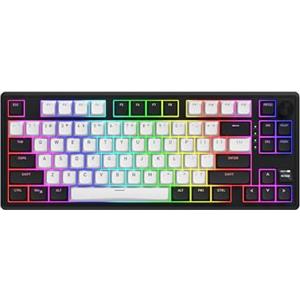 HATOR Skyfall 80 MAG ULTIMA 8K Wireless Tastiera Gaming magnetica, 80%, Magnetic Switches, Rapid Trigger, Hall Effect, RGB, PBT, TFT Screen, 8000Hz, 2.4GHz/Bluetooth/USB-C, US/ANSI QWERTY, Nero/Bianco