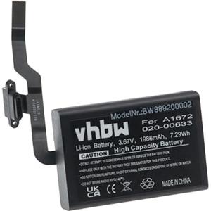 vhbw - Batteria compatibile con Apple Magic Mouse 2, A1657, A1672, mouse senza fili (1986 mAh, 3,67 V, Li-Ion)