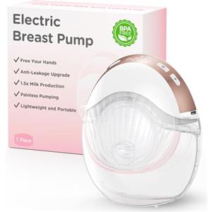 Haokoo Tiralatte Elettrico Indossabile, Tiralatte Portatile a Mani Libere, Silenzioso e Discreto, 3 Modalità 12 Livelli, Anti Perdite, 4 Misure Flangia, 1 Pezzo