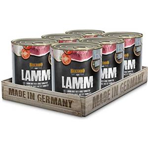 Belcando Super Premium lattina [6x800g Agnello con riso e pomodori] | Cibo umido per cani | Cibo umido in lattina | Alimento completo per cani di tutte le razze