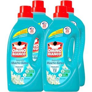 Omino Bianco - Detersivo Lavatrice Liquido, Fresco Profumo con Essenza Cuore di Marsiglia, 30 Lavaggi, 1500 ml x 4 Flaconi