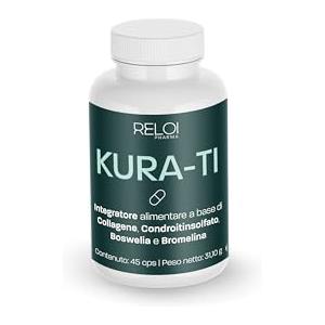 Reloi Pharma S.r.l.s KURA-TI Condroprotettore per Articolazioni, con Collagene, Condroitinsolfato, Boswellia e Bromelina. In Capsule. (45 cps)