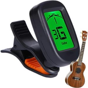 Generic Accordatore per chitarra ricaricabile, accordatore per chitarra elettrica, accordatore a clip per chitarra, accordatore multifunzionale per ukulele elettrico, accordatore leggero per strumenti