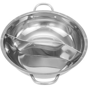 HOgardenME Pentola calda con due scomparti in acciaio inox per piatti deliziosi su fornelli a induzione o a gas (28 cm)
