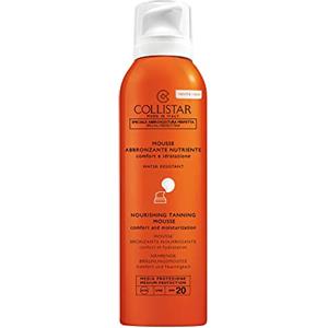 Collistar Mousse Abbronzante Nutriente SPF 20, Lozione Viso e Corpo abbronzante water-resistant con protezione UV, Azione idratante, non unge e lascia la pelle supervellutata, 200 ml