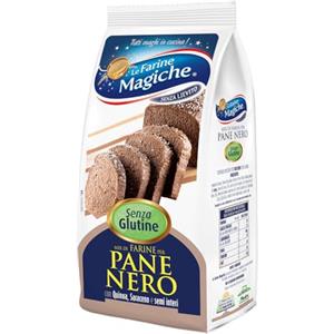 Lo Conte Le Farine Magiche Mix di Farine per Pane Nero, Senza Glutine e Senza Lattosio, ricca di Fibre e Sali minerali, ideale per Pane nero, Pizze e Focacce, Confezione da 300 g (1 pezzo)