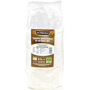 Oltresole, Farina Biologica di Segale Integrale 1 Kg, Farina di Cereale Antico Macinata a Pietra, da Agricoltura Bio No OGM, Ricca di Fibre, Ideale per Pane, Pizza e Prodotti da Forno Rustici