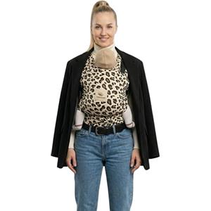 manduca Sling - Fasciatoio Neonato - Marsupio Elastico e per neonati dalla nascita fino a 15 kg - Puro cotone biologico - Leopardo