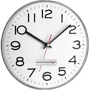 TFA Dostmann 60.3017 - Orologio analogico da Parete (Bianco con batterie)