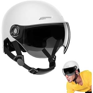 jamgeery Casco Monopattino Elettrico, Casco Bicicletta Elettrico Con Visier Semicaschi Altamente Protettivi Equipaggiamento Protettivo Per Pattinaggio Per Uomini E Donne Adulti, 26x20x18cm