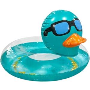 Generico Salvagente Gonfiabile Anatrá Piscina - Tubo Nuoto Forma Anatrá Occhiali Sole Paillettes | Anello Galleggiante Animale | Gioco Acquatico Per Bambini Adulti Ragazzi, Spiaggia Estate Fiume
