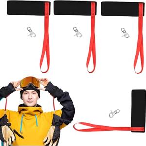 Generic Guanti sportivi Cintura di sicurezza, cinghie elastiche per guanti da sci - Cinghie da polso con cinturino di sicurezza | 4X cinturino anti-smarrimento guanti da snowboard Lanyard, cinturini per