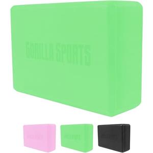 GORILLA SPORTS® Yoga Blocchi - Schiuma EVA ad Alta Densità, Antiscivolo, Leggero, Singolo o Set di 2, Colore a Scelta - Yoga Block, Blocco Pacco Pilates, Fitness, Esercizi, Meditazione