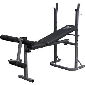 GYRONETICS® Panca Pesi - con Porta Bilanciere, Multifunzione, Regolabile, Pieghevole, Max. 220kg, in Acciaio - Panca Piana, Palestra, Allenamento, Addominali, Sollevamento Pesi, Fitness, Casa