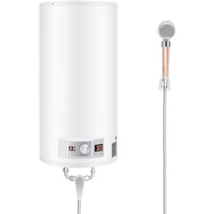 Konfiur Scaldabagno elettrico 2 kW 80 l IPX4 LED Vertical Scaldabagno Caldaia ABS Sospeso Scaldabagno a Parete per Cucine WC, Saloni di parrucchiere, Bagno, Roulotte (80L, 1)