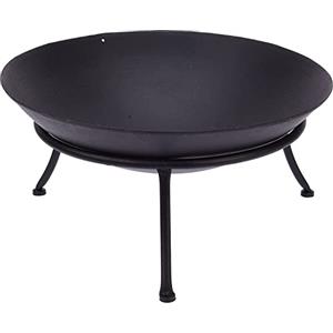 Yoeyang ENORME BRACIERE Cestino per il Fuoco braciere da Terrazzo Acciaio Nero NUOVO Elegante (57 cm)