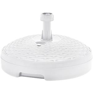 mille idee Base Supporto per Ombrellone da Giardino Stile Rattan in Plastica Bianca lt.17 cm.45x10h OMBRELLONE Omaggio