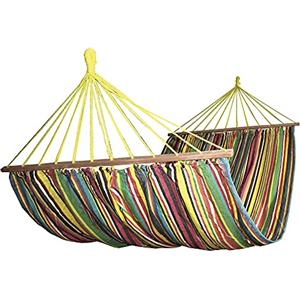 VERDELOOK | Amaca Doppia in Polycotton da Giardino, 220x160 cm, Colori Multipli, per 2 Persone, Senza Struttura