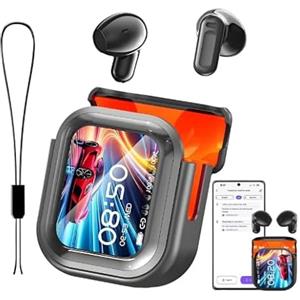 Generico Auricolari Traduttore Simultaneo 135 Lingue con Display Smart Touch, Cuffie Traduzione Istantanea Bluetooth 6.0 con Fotocamera Remota, 6 Modalità Traduzione, per Viaggi e Lavoro