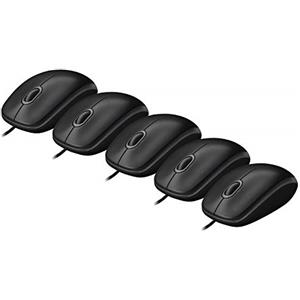 Logitech B100-910-003357 Optical Business Mouse - Set di 5 mouse professionali, colore: Nero