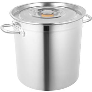 LoyaltyClivia Pentola in acciaio inox da 35 l, altamente lucidata, con coperchio, pentola da zuppa grande, a induzione, universale, per ristoranti