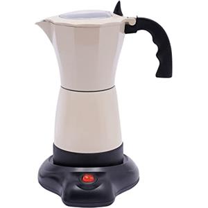 Qussse Caffettiera da 6 tazze con base da 300 ml, in alluminio, per caffè elettrico, 480 W, per 1-6 persone