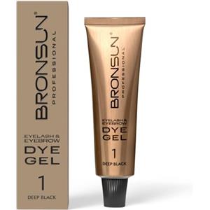 BRONSUN® Tinta Gel Extra-Resistente per Ciglia e Sopracciglia | Effetto Henné | Colora Pelle e Peli Fino a 7 Settimane | Formula Senza Ammoniaca | Nero №1 - 15ml