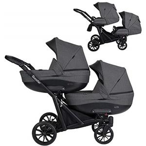 Kunert Un passeggino gemellare 3 in 1 et 2 in 1 navicella carrozzina seggiolino auto KUNERT Booster 3in1 et 2in1 passeggini (grafite, 2in1)