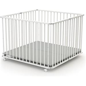 WEBABY - Box bambini pieghevole legno - Bianco - 100 x 100 cm