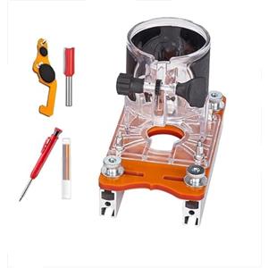 sloiaz Staffa di posizionamento ausiliaria for fresatrice for legno 2 in 1, piastra di base for fresatrice for legno, guida for scanalatura regolabile con posizionamento di precisione