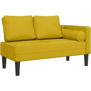 vidaXL Chaise Longue con Cuscini Giallo in Velluto