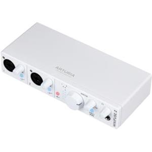 Arturia - MiniFuse 2 - Interfaccia audio e MIDI USB compatta, con pacchetto di software creativo di alta qualità per la registrazione, la produzione, i podcast e la chitarra - Bianco