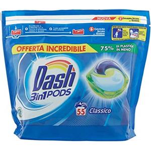 Dash PODS 3in1 Detersivo Lavatrice in Monodosi Classico 55 Lavaggi