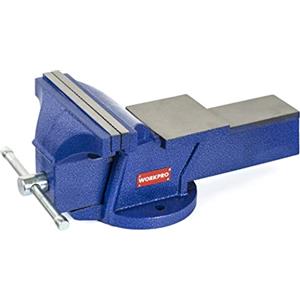 WORKPRO Morsa da banco da 15cm (apertura 125mm) con ganasce blu temprate