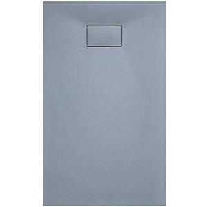 Bricozone Piatto Doccia Arredo Bagno In Resina Effetto Pietra Stone Ardesia Spessore 2.6 Cm Antiscivolo Filopavimento Riducibile Indistruttibile Con Griglia Di Copertura Grigio (70 x 170 Cm)