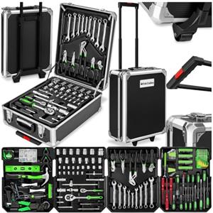tectake® 1200 Set di Attrezzi Trolley, Valigia Alluminio, Porta utensili, Portautensili, Cassetta, Valigetta da Lavoro, Attrezzi da Lavoro, Trolley Porta Attrezzo