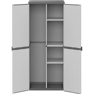 Bonussi Armadio Portascope da Esterno 68x40x165 cm 2 Ante 4 Ripiani in Resina Grigio