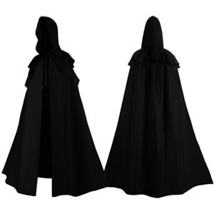 DaPongZhi Costume Halloween Donna HorrorMantello di Halloween,Costumi Carnevale Signora Adulti Vestito Vampiro Strega Cosplay Vestito Gotico Donna Vestiti Halloween Adulti Coppia (03-Black, M)