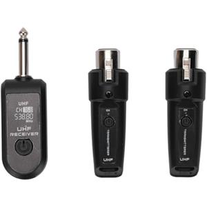 Tbest Ricevitore del Trasmettitore Microfono Wireless XLR Ricaricabile MIC DYNAMIC MIC 6.35mm per Prestazioni di Banda