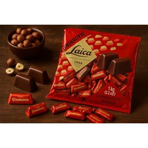 Generico Gianduiotti Ripieni Al Cacao 1Kg - Cioccolatini Italiani Fini E Cremosi - Cuore Morbido Al Cacao E Guscio Di Cioccolato - Dolce Tradizionale Ideale Per Regali E Cesti Natalizi